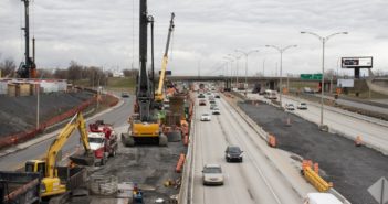 Le chantier du REM protégé par radar photo mobile sur la 40
