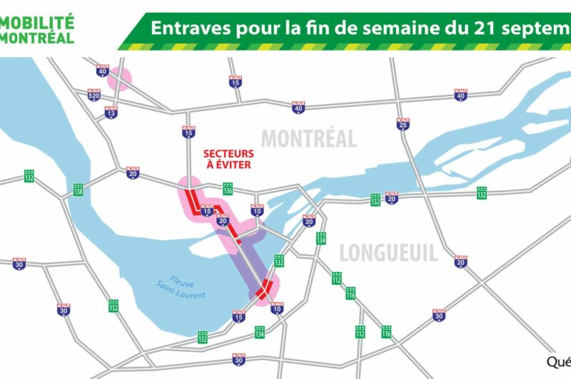 Le pont Champlain fermé dimanche matin en direction de Montréal, autres entraves à prévoir ce week-end article image