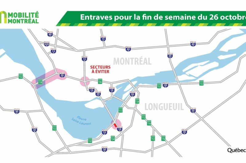 Entraves au réseau routier ce week-end dans la région de Montréal article image
