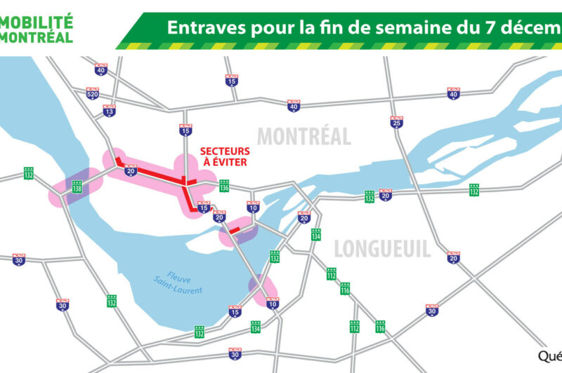 Entraves du week-end dans la région de Montréal article image