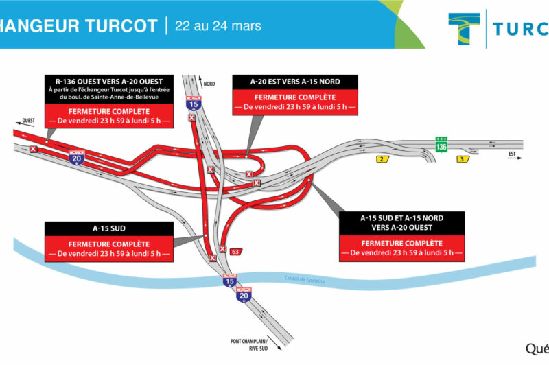 Turcot : Les fermetures du week-end article image