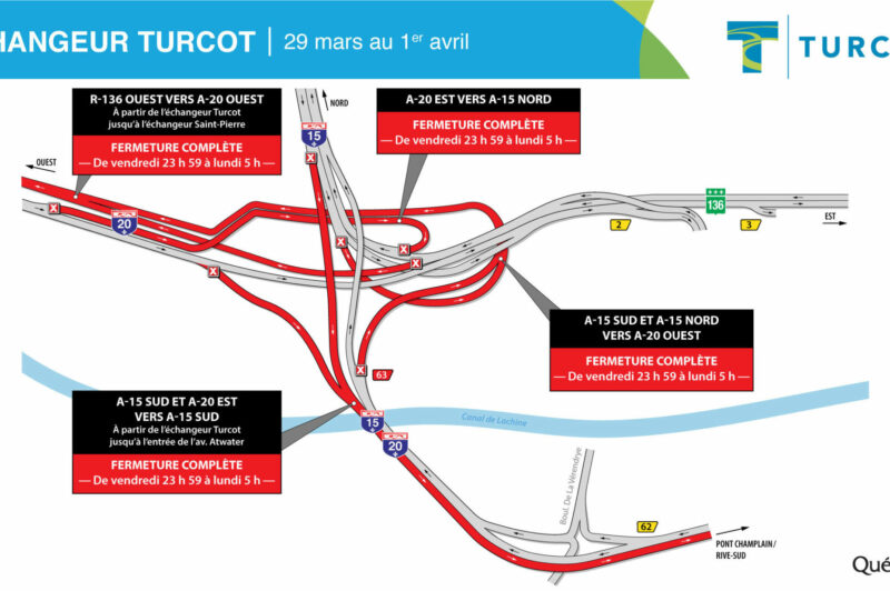 Deux week-ends pénibles à venir à l’échangeur Turcot article image