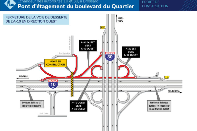 Des travaux à Brossard perturberont la 10 et la 30 article image