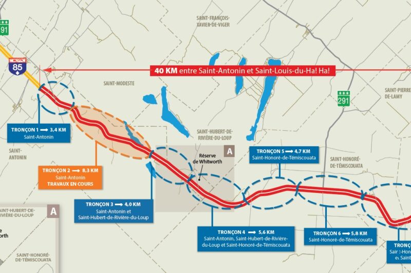 Route 185 réaménagée en autoroute accueillant les grands trains routiers : Un pas de plus est franchi article image