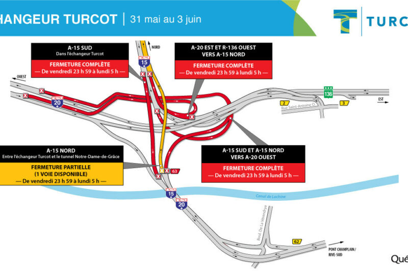 Entraves du week-end dans l’échangeur Turcot article image