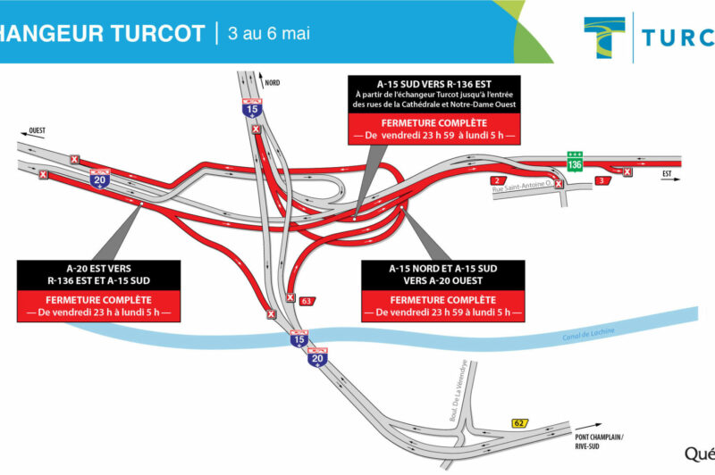 Fermetures du week-end prochain à Turcot article image