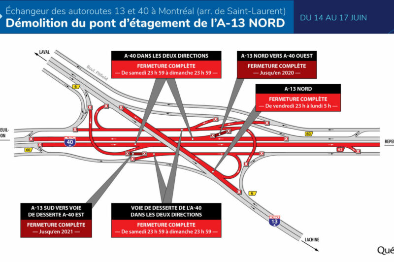 Fermetures et congestion à prévoir à l’échangeur 13-40 ce week-end article image