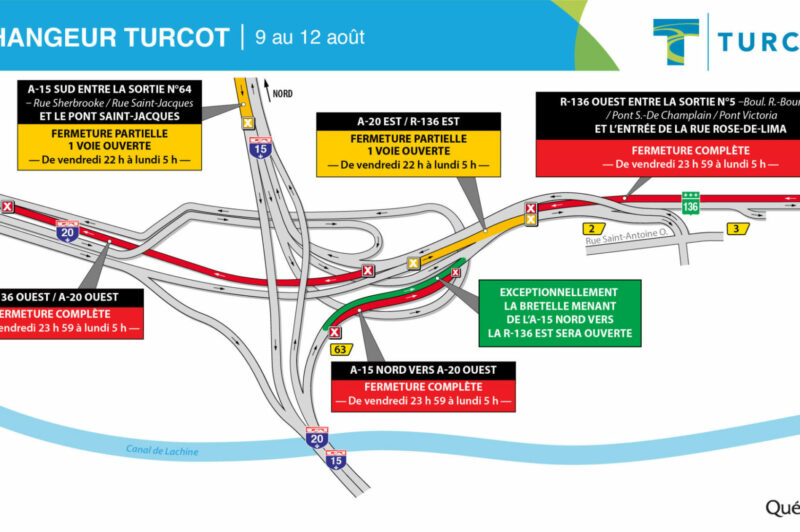 Les entraves du week-end aux échangeurs Turcot et St-Pierre article image
