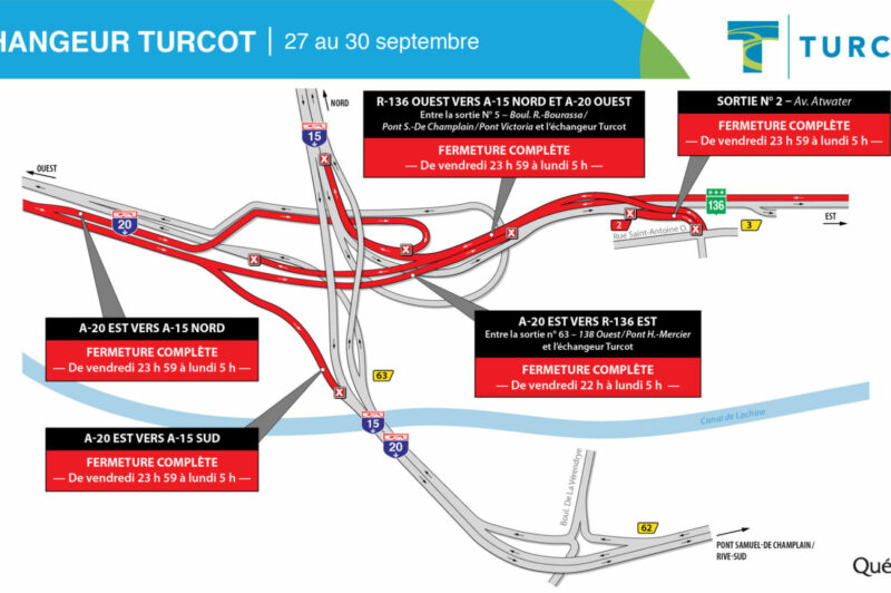 Les entraves du week-end aux échangeurs Turcot et St-Pierre article image