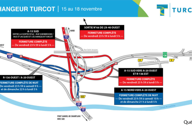 La 15 fermée dans le secteur Turcot en fin de semaine article image