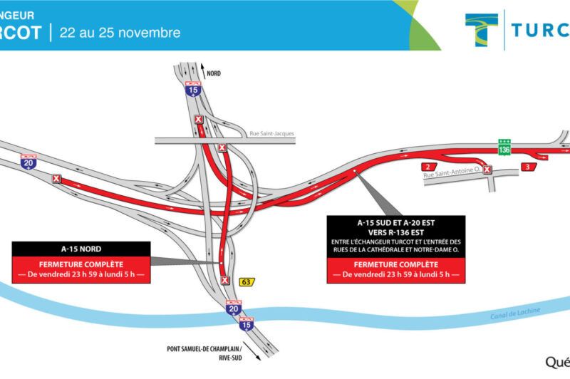 Les entraves à Turcot, Angrignon et St-Pierre ce week-end article image