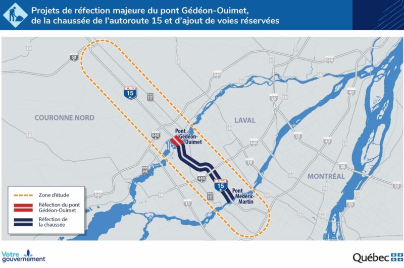 Appel d’offres pour la réfection du pont Gédéon-Ouimet sur la 15 article image