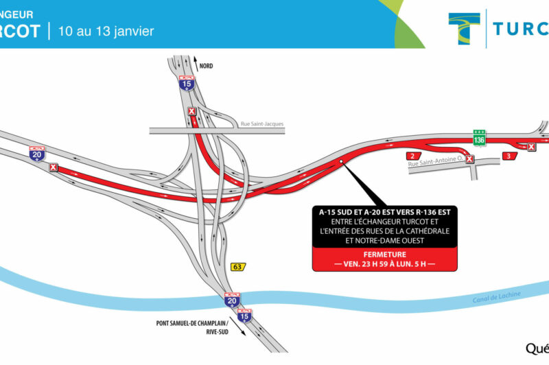 Entraves aux échangeurs Turcot et Angrignon ce week-end article image