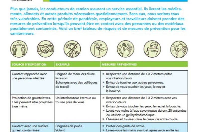 Via Prévention offre une fiche de précautions pour les camionneurs article image