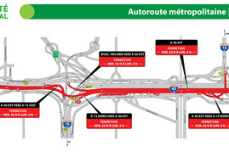 Autoroute 40 est: fermeture complète la fin de semaine du 5 juin article image