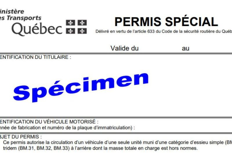 Nouveau permis spécial pour camion porteur muni d'un tridem article image