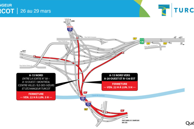 Turcot : Entraves majeures du 26 au 29 mars article image