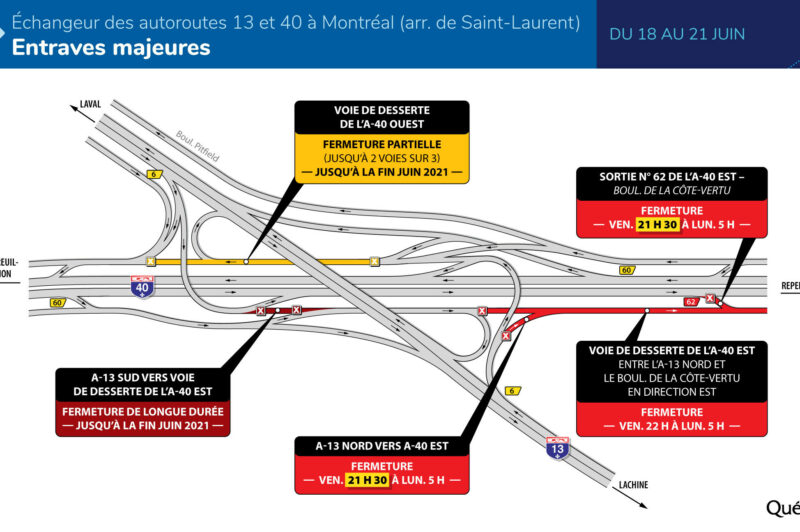 Entraves ce week-end aux abords de l’échangeur des autoroutes 13 et 40 article image