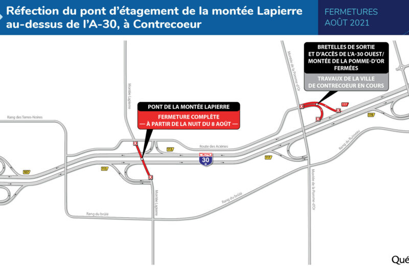 Pont d’étagement sur la 30 à Contrecoeur : Trois semaines de travaux article image