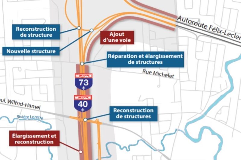 Élargissement d’Henri-IV à Québec : La rue Michelet fermée du 13 au 17 septembre article image
