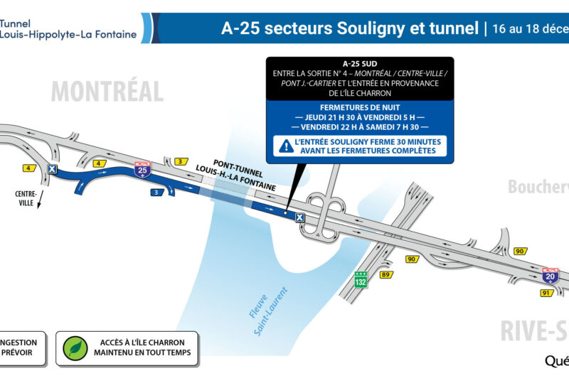 Tunnel La Fontaine : Fermetures de nuit du 16 au 18 décembre article image