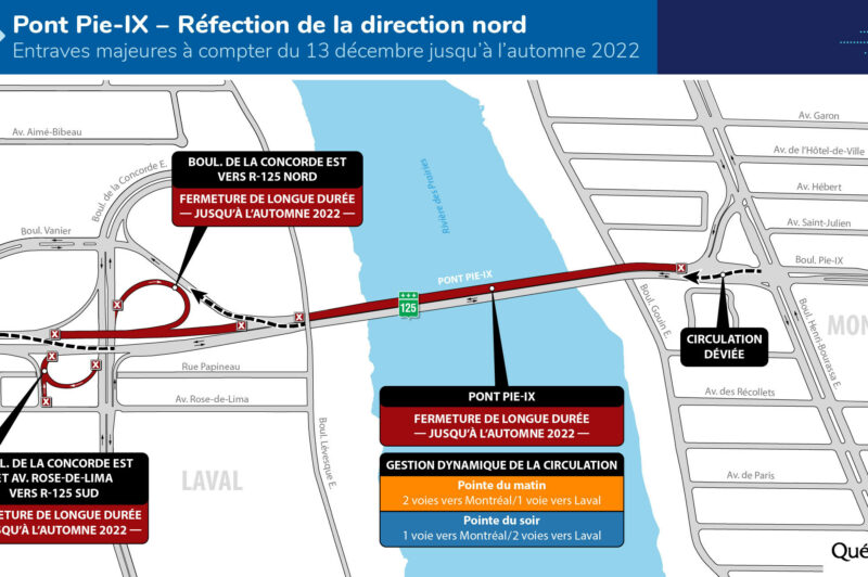 Fermeture du pont Pie-IX ce week-end article image