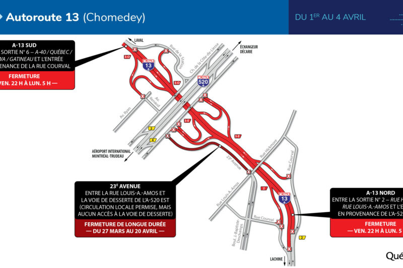 La 13 fermée dans le secteur de la 520 le week-end prochain article image