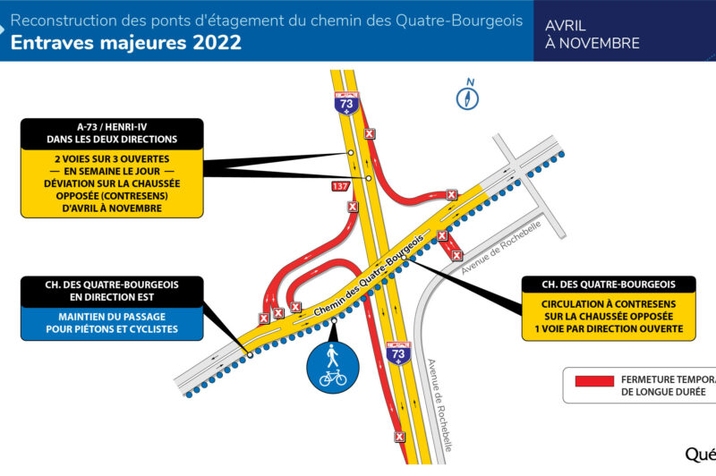Reprise des travaux de reconstruction des ponts d'étagement du chemin des Quatre-Bourgeois au-dessus de l'autoroute Henri-IV dès le 1er avril article image