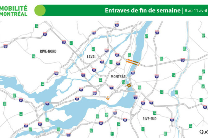 Entraves majeures sur le réseau routier - fin de semaine du 8 au 11 avril article image