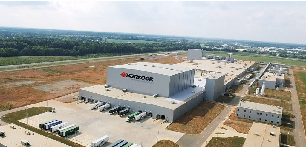 Vue aérienne de l’usine Hankook à Clarksville, dans le Tennessee.