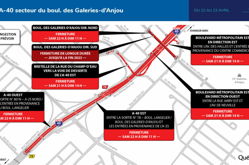<strong>Fermeture complète de la Métropolitaine dans le secteur Anjou ce week-end</strong> article image