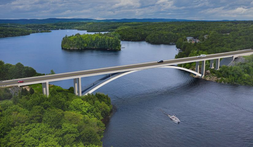 Image de synthèse du futur pont des Piles à Shawinigan