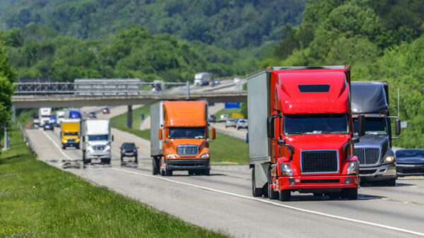 Heavy Traffic On The Interstate Highway alternate text for this image