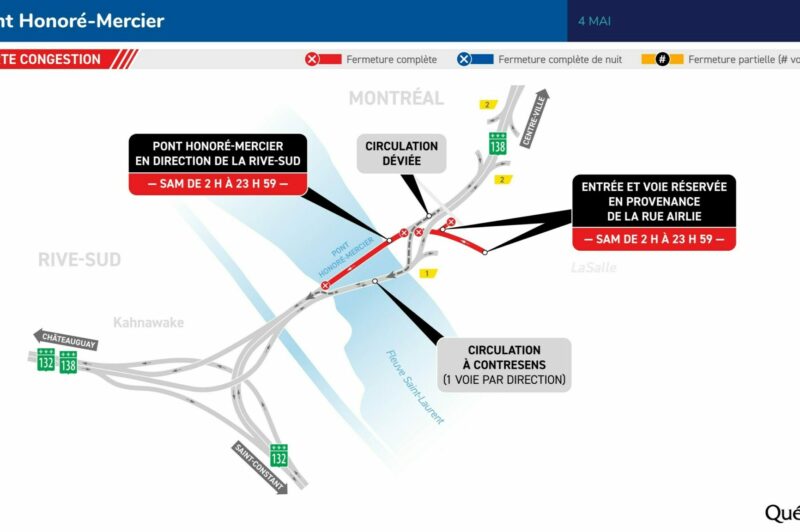 Le pont Mercier à éviter le samedi 4 mai article image