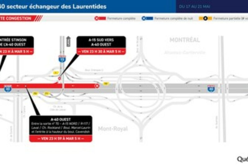 L'autoroute 40 en direction ouest à éviter du 17 au 21 mai article image