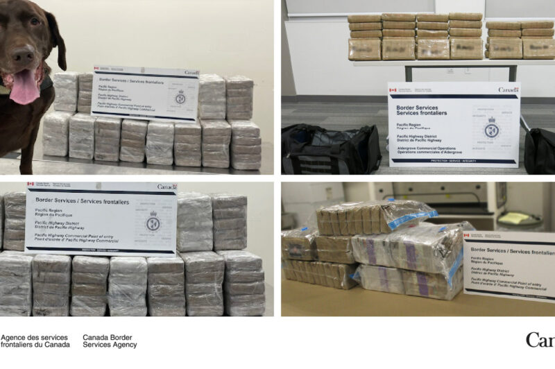 Trois camionneurs provenant des États-Unis ont tenté de faire entrer plus de 500 livres de cocaïne au Canada article image