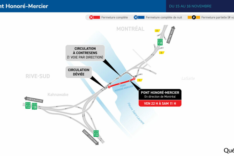 Entraves majeures au pont Mercier ce week-end article image