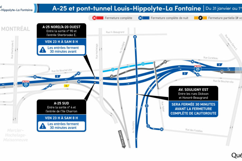 Fermeture complète du tunnel La Fontaine dans la nuit du 31 janvier au 1er février article image