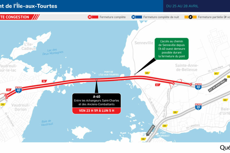Le pont de l'Île-aux-Tourtes fermé ce week-end pour mieux rouvrir à quatre voies lundi article image