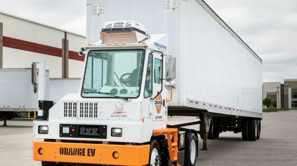 Orange EV Truck alternate text for this image