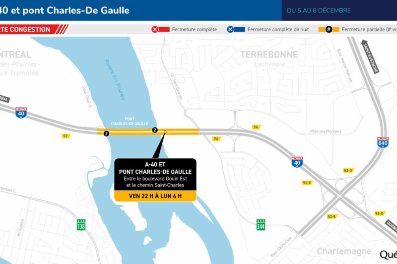 Début des travaux au pont Charles-De Gaulle, congestion à prévoir article image