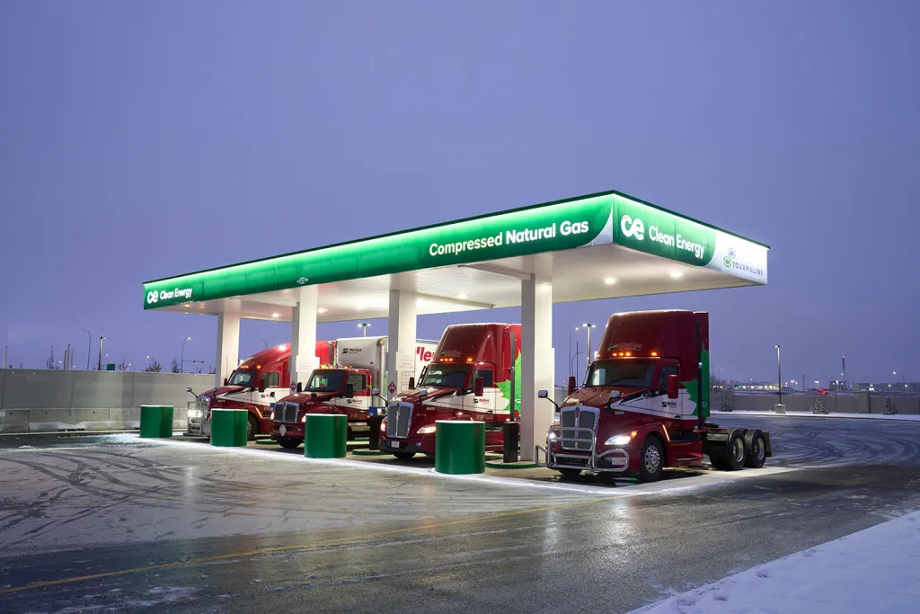 Poste de ravitaillement en gaz naturel pour camions
