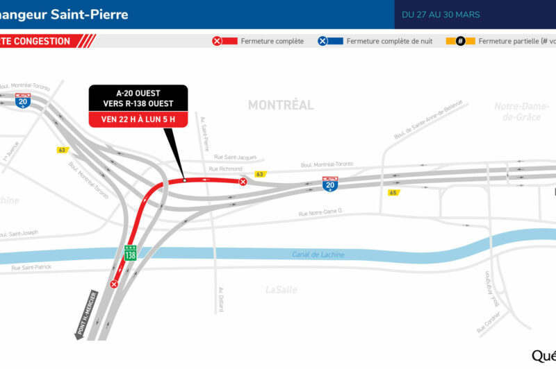 Travaux à l’échangeur Saint-Pierre du 27 au 30 mars article image