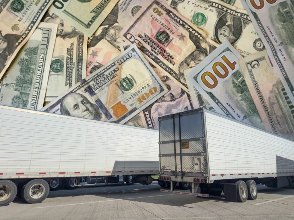 Remorques avec billets américains..