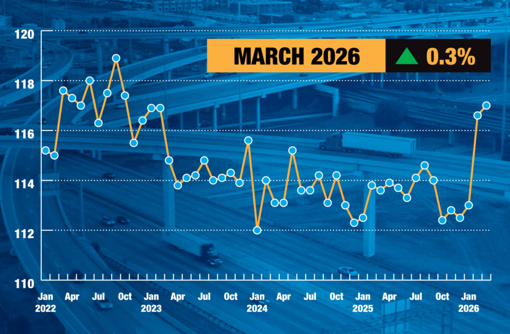 Graphique de l’indice de tonnage de l’ATA pour mars 2026