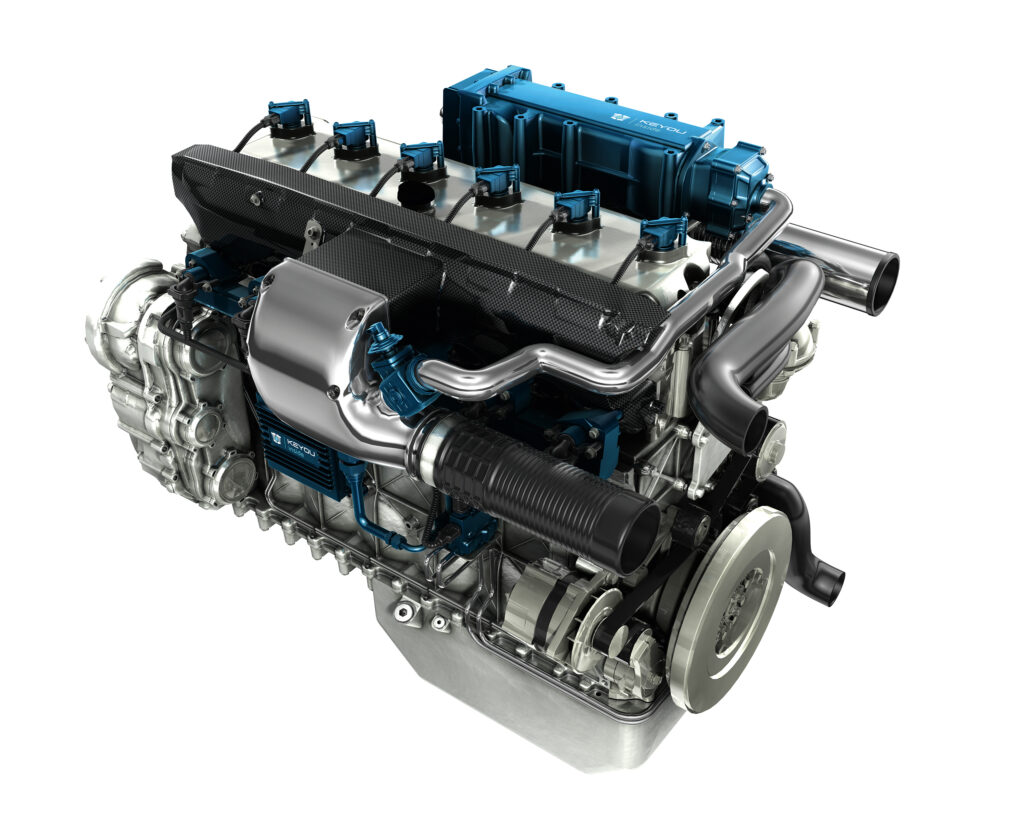 Moteur Daimler converti par Keyou pour brûler de l’hydrogène
