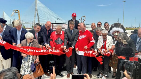 Ribbon-cutting-Gordie-Howe-bridge alternate text for this image