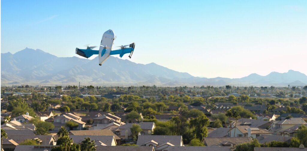 Drone d’Amazon survole une banlieue