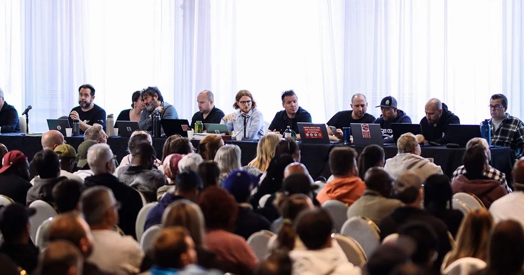 Camionneurs et manutentionnaires de Metro en assemblée générale syndicale