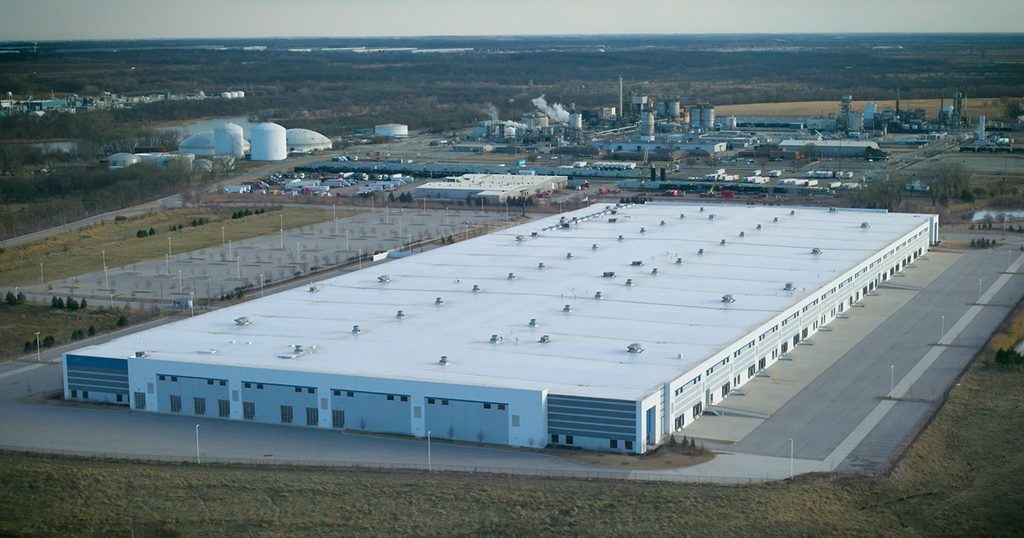 Photo aérienne d’une usine Hyundai Translead en Illinois